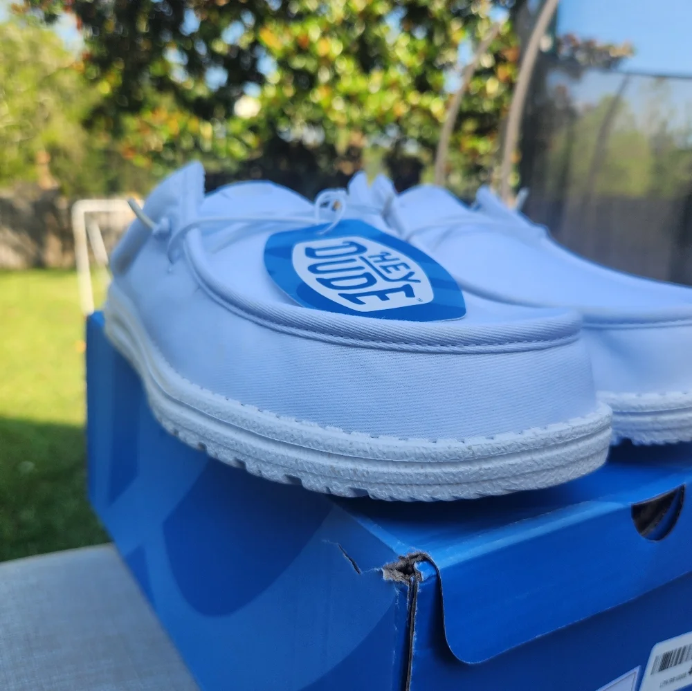 Hey Dude Mens Wally Slip Stretch Canvas Gray Black 11 - Picture 9 of 12